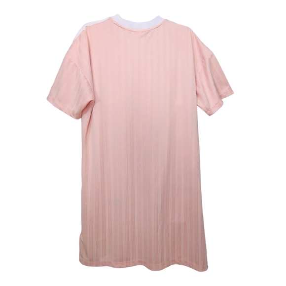 Adidas Originals Trefoil Pink White Striped Tshirt Dress Women's Size Large L - Picture 8 of 15